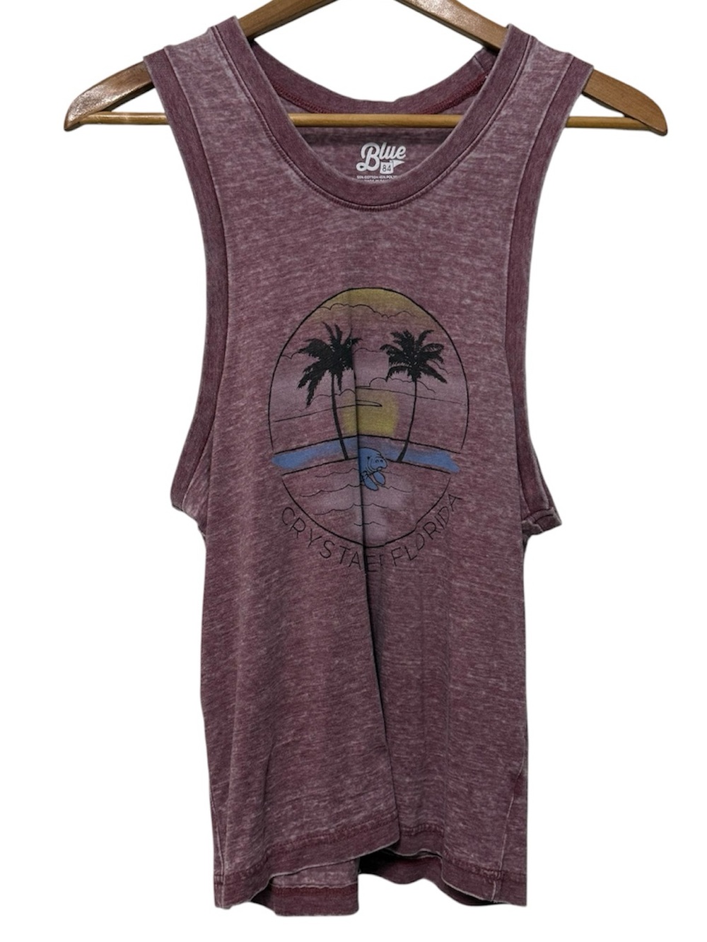 Blue 84 Palm Tree Oasis Graphic Tank Top Women’s Medium Sunset Beach